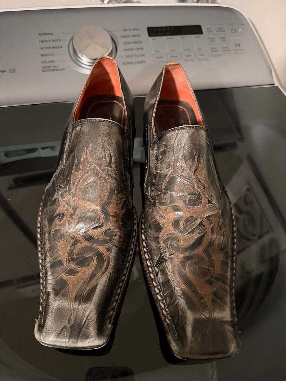 Robert Wayne Beam Slip-On Dress Shoes with Tribal Design